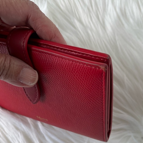Celine wallet with snap closure in great condition color red - Picture 10 of 10